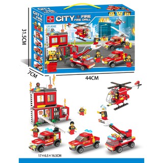 Lắp ráp ghép hình đội cảnh sát cứu hỏa 593pcs sp628