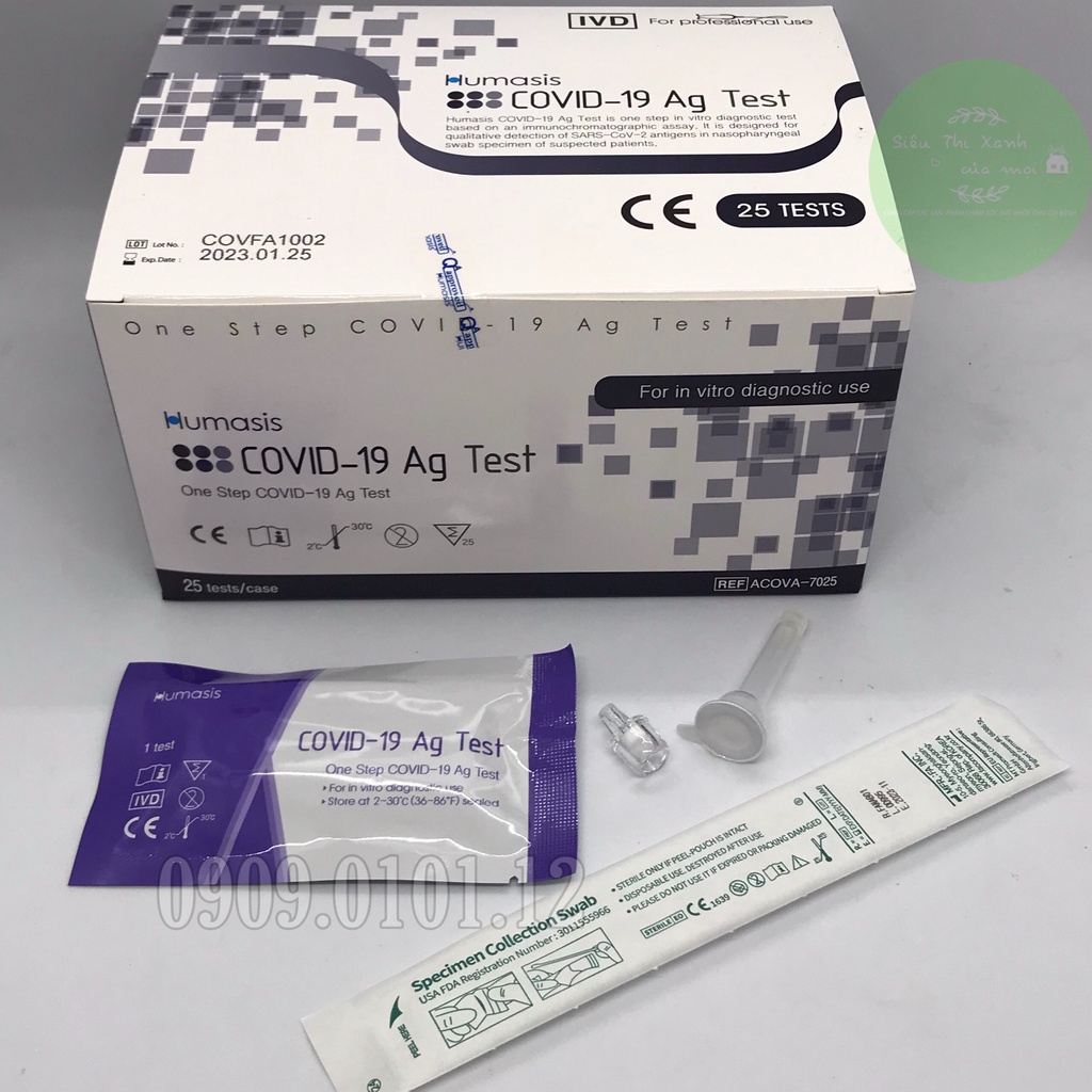 Bộ kit test nhanh Covid-19 Humasis, chính hãng Hàn Quốc được Bộ Y Tế cấp phép