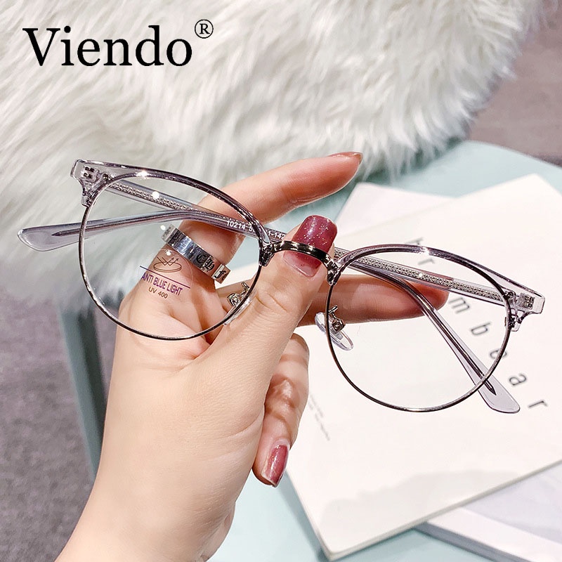 Gọng kính kim loại VIENDO đổi màu chống ánh sáng xanh thời trang cao cấp nam nữ (cắt kính cận có độ theo yêu cầu)