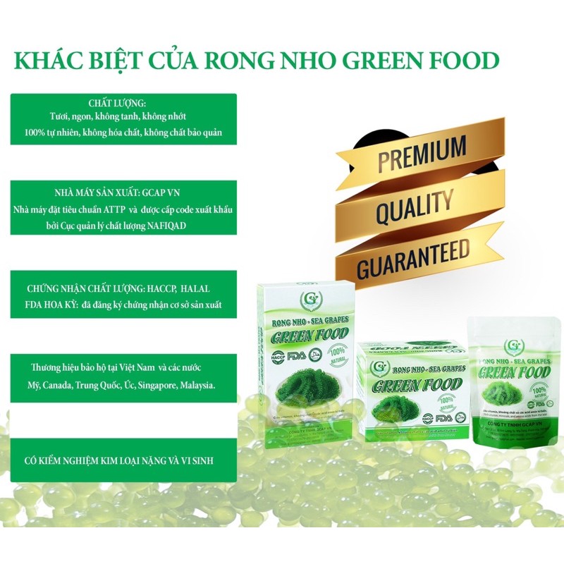  Rong nho Green Food 100% Natural Hàng Công Ty gói 20g