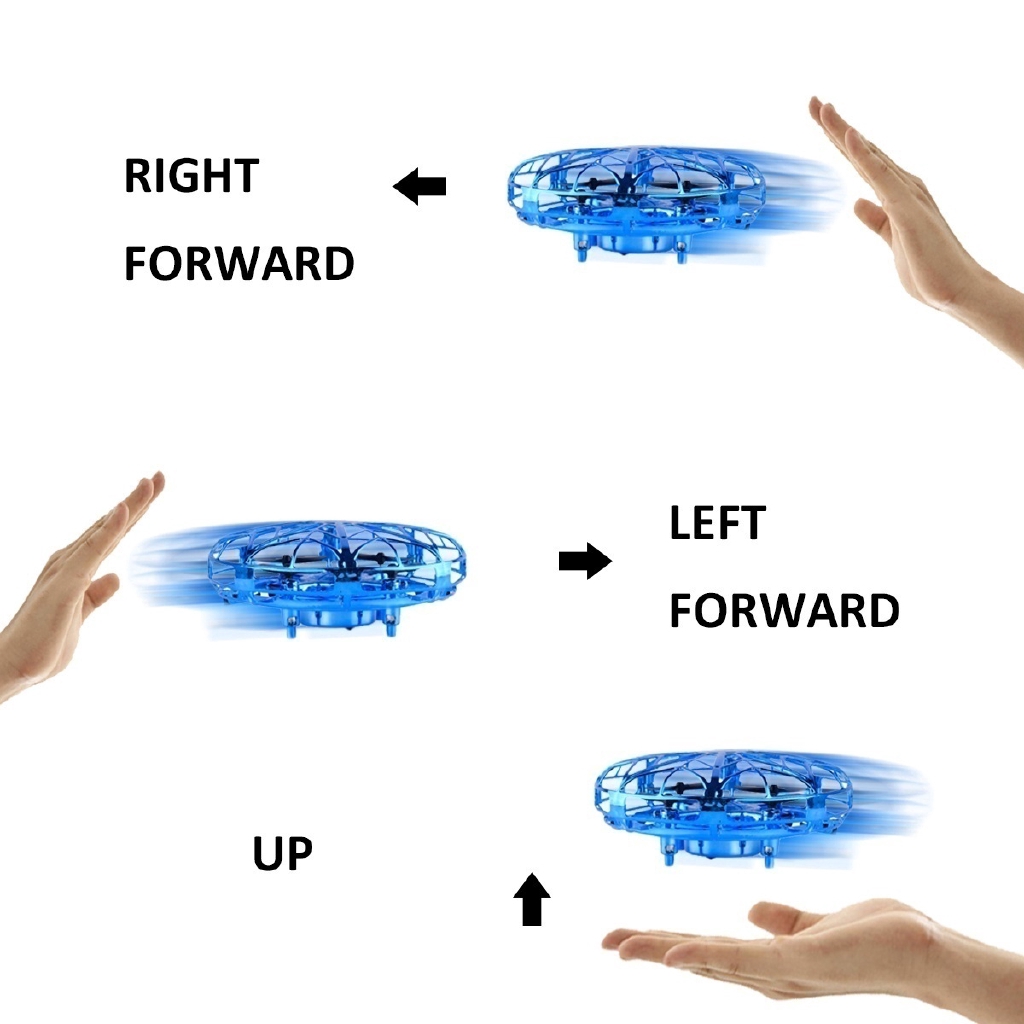 Máy Bay UFO Đồ Chơi Mini Bốn Trục Có Đèn LED Màu Sắc