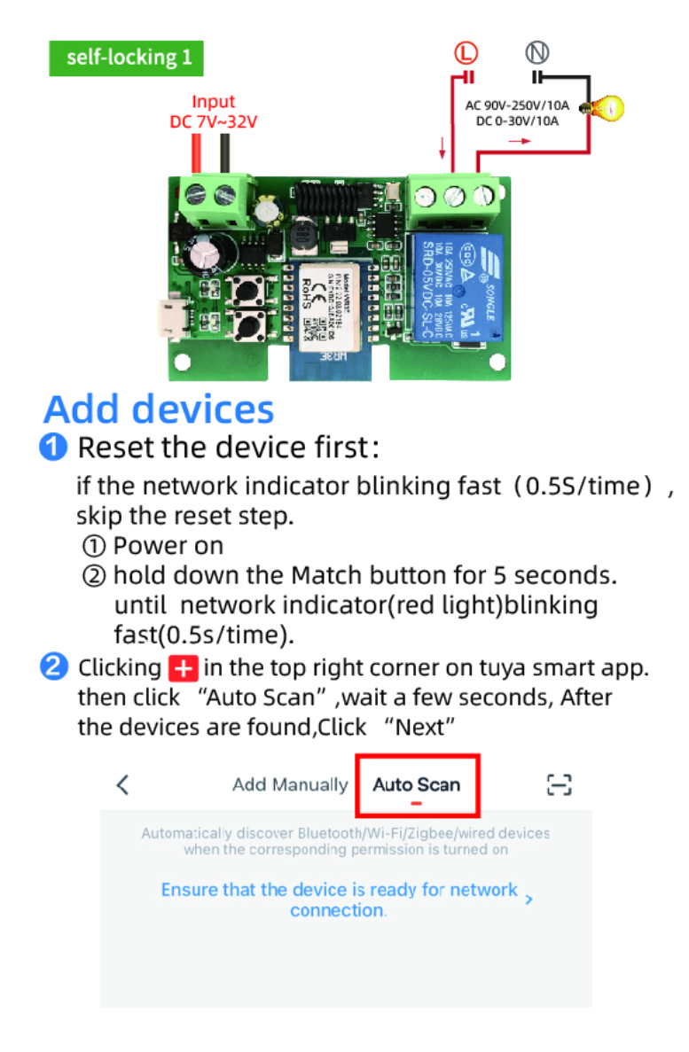 【READY STOCK】CHANNEL Mô Đun Công Tắc Điều Khiển Từ Xa Wifi 433mhz 1 Kênh Usb 5v / Dc7-32V Tuya | BigBuy360 - bigbuy360.vn