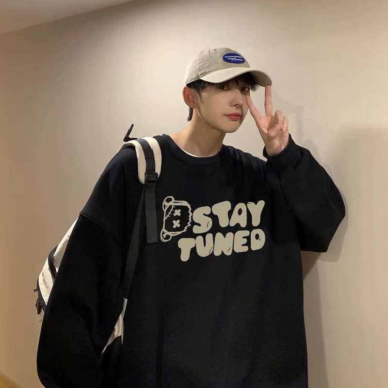 Áo Sweater Nỉ Bông Tay Dài STAY TUNED