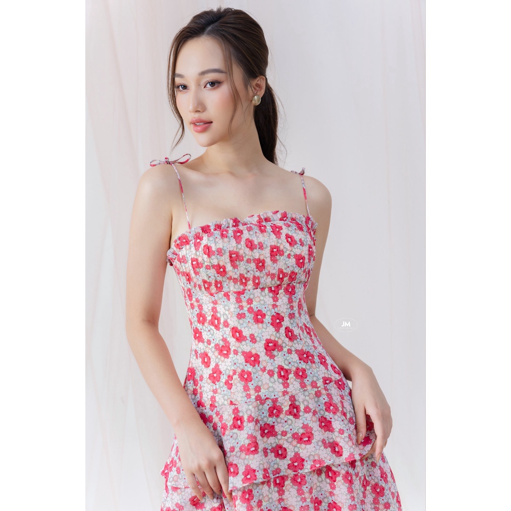 ĐầmJM Dress Desgin hoa nhún ngực 1S30.2207P
