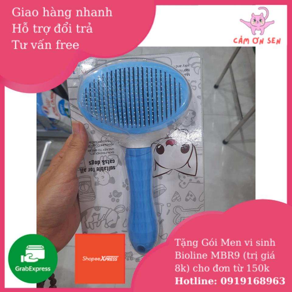 Phụ kiện ECOPETS lược chải lông mèo lược nút bấm lớn chó mèo lược gỡ rối lông chó mèo