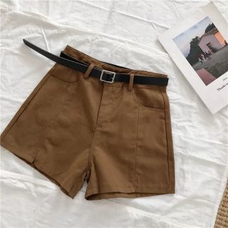 Quần short thô nữ cạp cao
