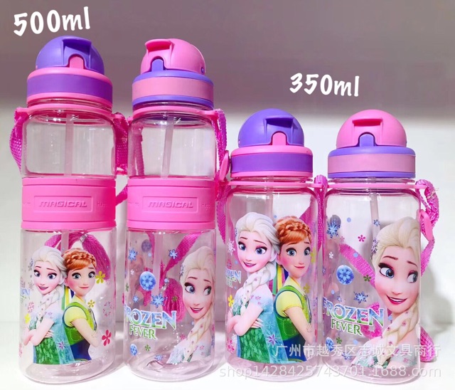 Bình nước ống hút Hello Kitty, Elsa, Nhện cho bé