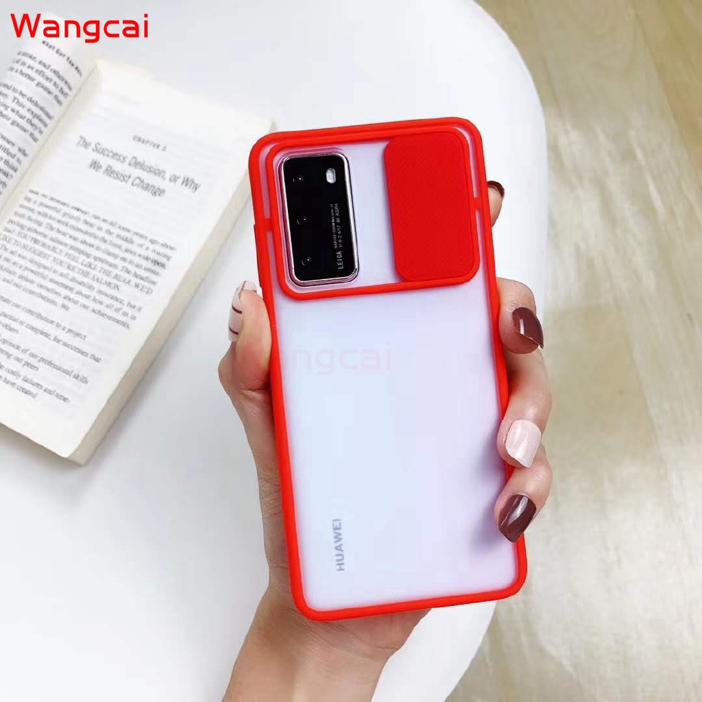 Ốp điện thoại nhám trong suốt chống sốc có nắp trượt bảo vệ camera cho Samsung Galaxy S20 S20+ Plus Ultra