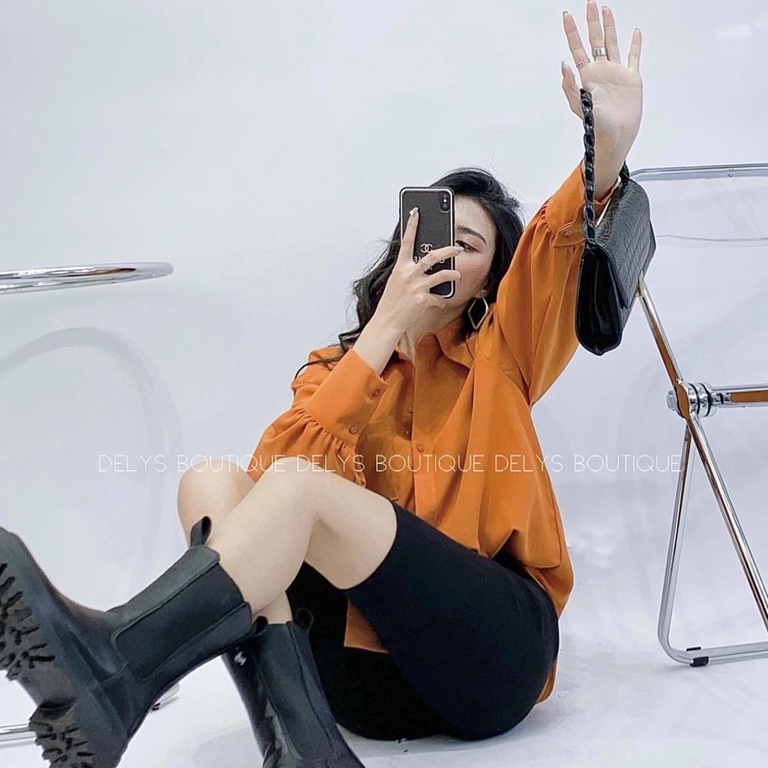 Áo sơ mi nữ 6 màu Delys sơ mi nữ tay dài form rộng cao cấp