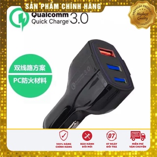 Củ sạc nhanh qc 3.0 3 cổng usb 3.0 cho xe hơi.