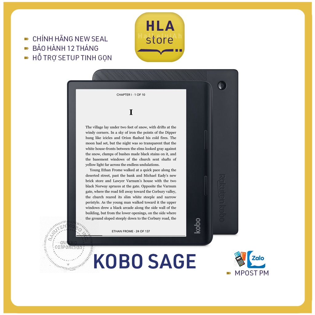 Máy đọc sách Kobo Sage - 8inch 32Gb - 100% newseal - Bảo hành 12 tháng