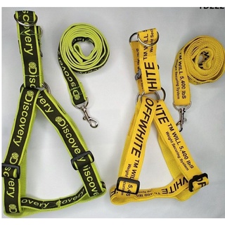 Dây dắt yếm cho chó mèo Off-White
