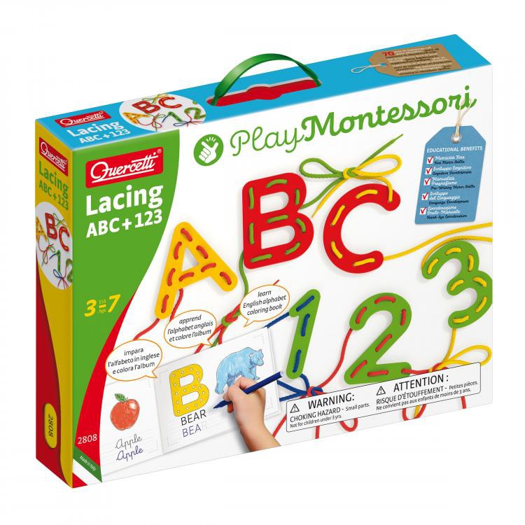 Trò chơi xâu dây và học ABC 123 Quercetti - Montessori