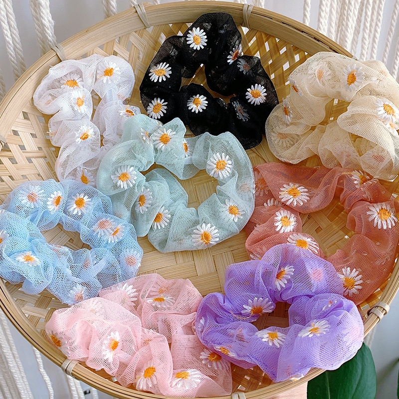 Scrunchies Dây Buộc Tóc Co Giãn Hình Hoa Cúc Thời Trang Hàn Quốc Cho Nữ | BigBuy360 - bigbuy360.vn