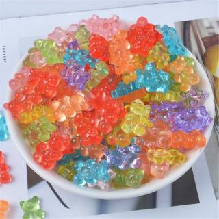 ✿INN 12Pcs Mini Bear Beads Rubber Soft Slime Charms Plasticine Slime Accessories Beads For Crystal Mud Fluffy Slime