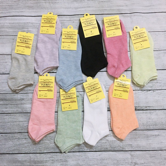 Tất/ Vớ Nữ Cotton Trơn Cổ Ngắn Xuất Nhật Nhiều Màu Cực Xinh 88157 Home Store 88