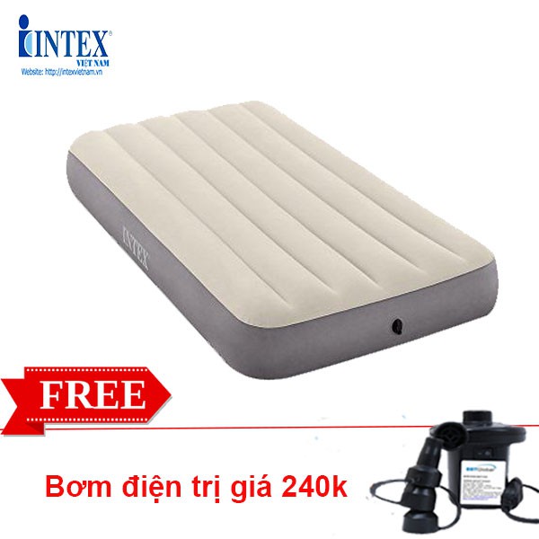 Đệm hơi đơn công nghệ mới 99cm INTEX 64101 - Kèm bơm điện