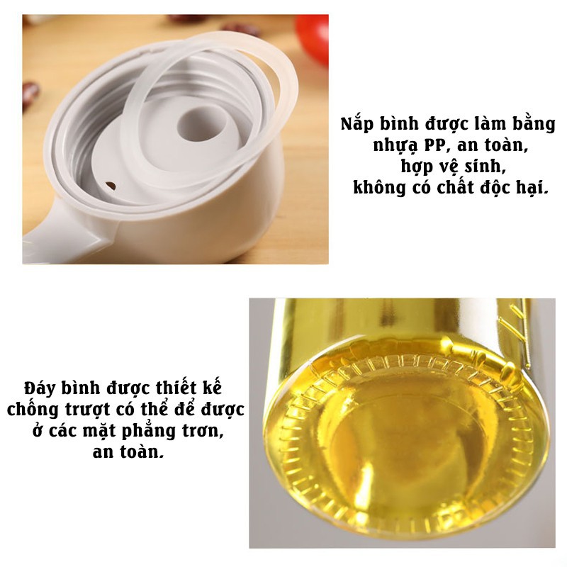 Chai Đựng Dầu Ăn, Bình Đựng Dầu Ăn, Gia Vị, Nước Tương, Nước Mắm Thủy Tinh An Toàn PAPAA.HOME