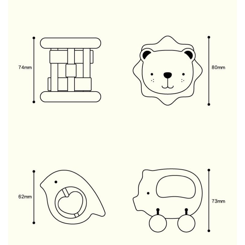 SET ĐỒ CHƠI GỖ 6 MÓN GORYEO BABY CHO BÉ