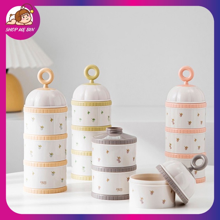 Hộp chia sữa cao cấp chính hãng TGM kiểu dáng Hàn Quốc, hộp chia sữa 3 ngăn độc lập giúp mẹ mang sữa của bé đi chơi