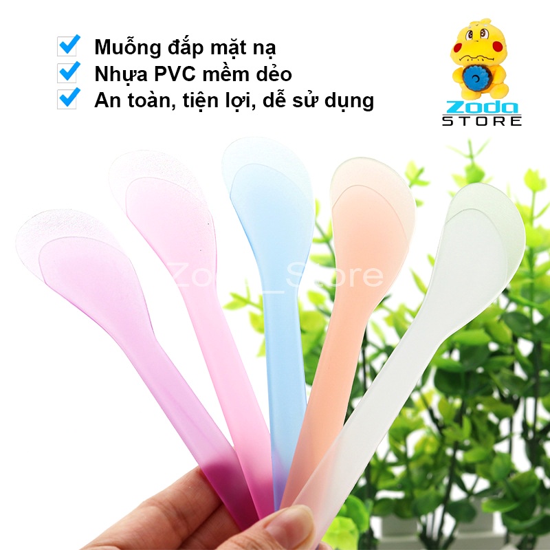 ZODA Thìa nhựa đắp mặt nạ, que trộn kem, que lấy kem đắp mặt nạ mềm dẻo giá tốt