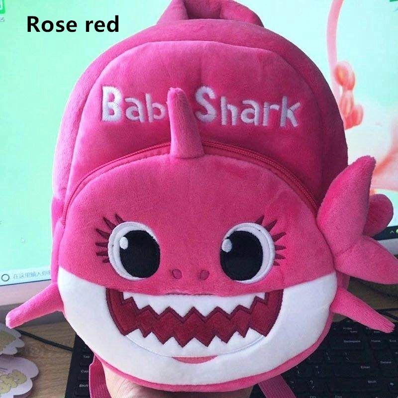 Ba lô đi học vải lông mini thiết kế cá mập Baby Shark mềm mại làm quà tặng cho trẻ em