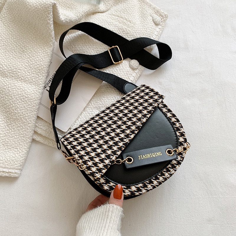 Túi Đeo Chéo Vai Họa Tiết Sọc Caro Thời Trang Thu Đông Năm 2021