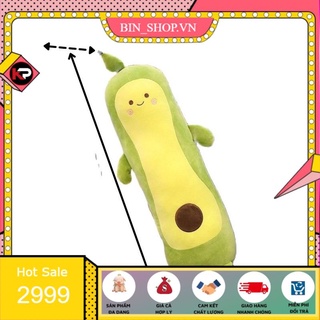  {FREESHIP} Gấu bông trái bơ dài cute chất liệu vải nhung co giãn 4 chiều-thú bông hình quả bơ mềm mịn dễ thương 