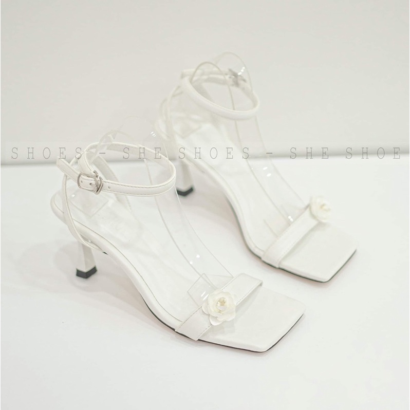 Sandal giày cưới trắng đính hoa cao cấp (NEW ARRIVAL)