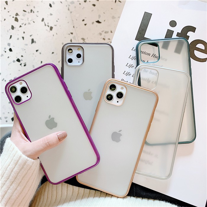 Ốp lưng iphone Trong mờ viền ánh kim 5/5s/6/6plus/6s/6s plus/6/7/7plus/8/8plus/x/xs/xs max/11/11 pro/11 promax/samsung | BigBuy360 - bigbuy360.vn