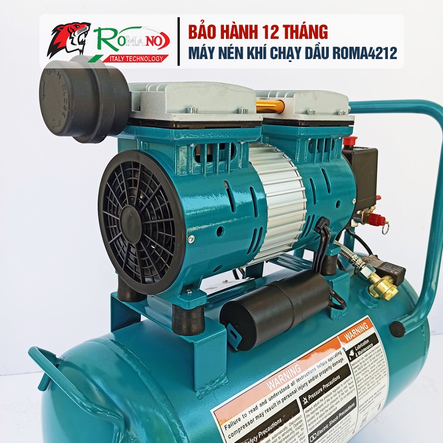 Máy nén khí không dầu ROMANO RM750/30 dung tích bình 30L công suất 840W