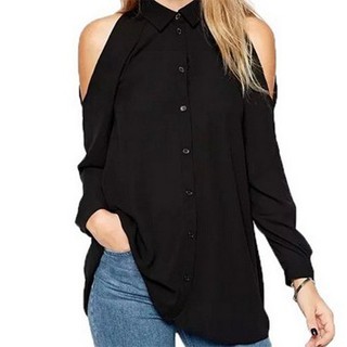 Áo sơ mi nữ tay dài khoét vai polyester áo rút áo tiểu thư áo bigsize sơmi nữ áo sơmi nữ áo lụa áo trắng áo hở lưng