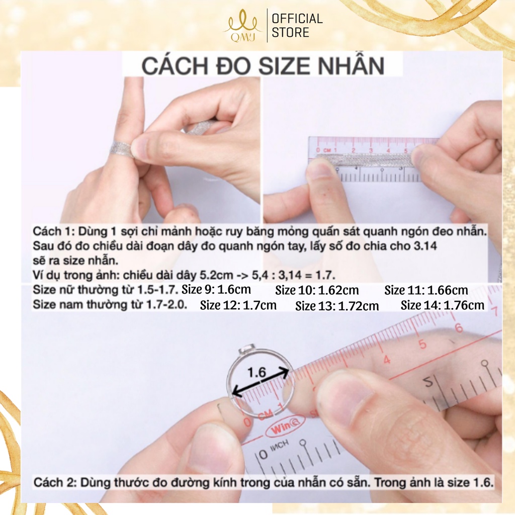 Nhẫn bạc QMJ đính 1 hàng đá đơn giản mong manh sáng lấp lánh bạc 925 cao cấp - Q0021