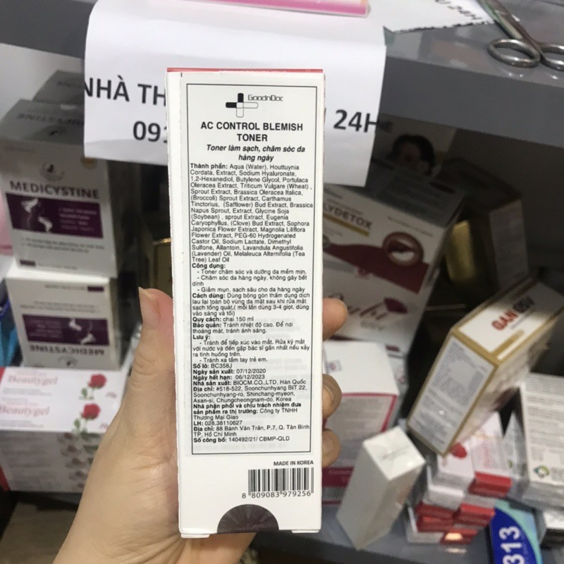 Goodndoc AC Control Blemish Toner 180ml (toner đỏ )