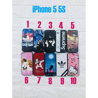 Ốp lưng in hình thời trang cho iPhone 5 5s Tặng dây đeo điện thoại