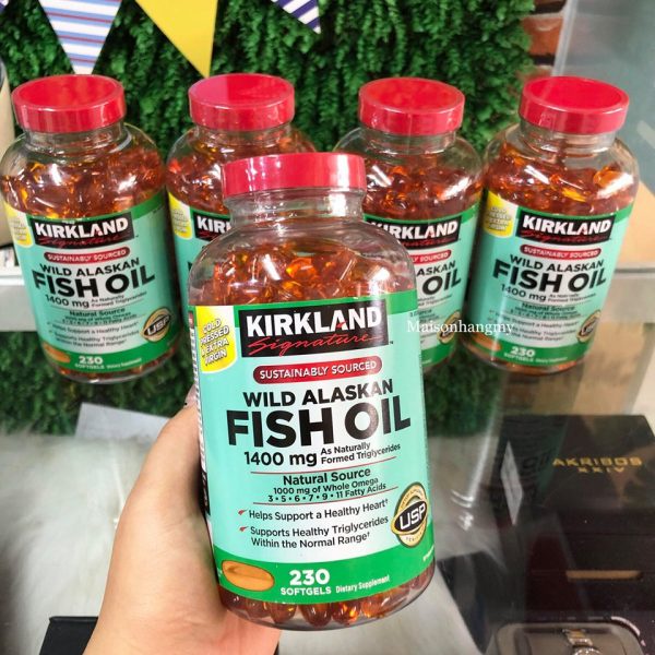 Viên uống Dầu Cá Alaska Kirkland Signature Wild Alaskan Fish Oil 1400 mg 230 viên của Mỹ
