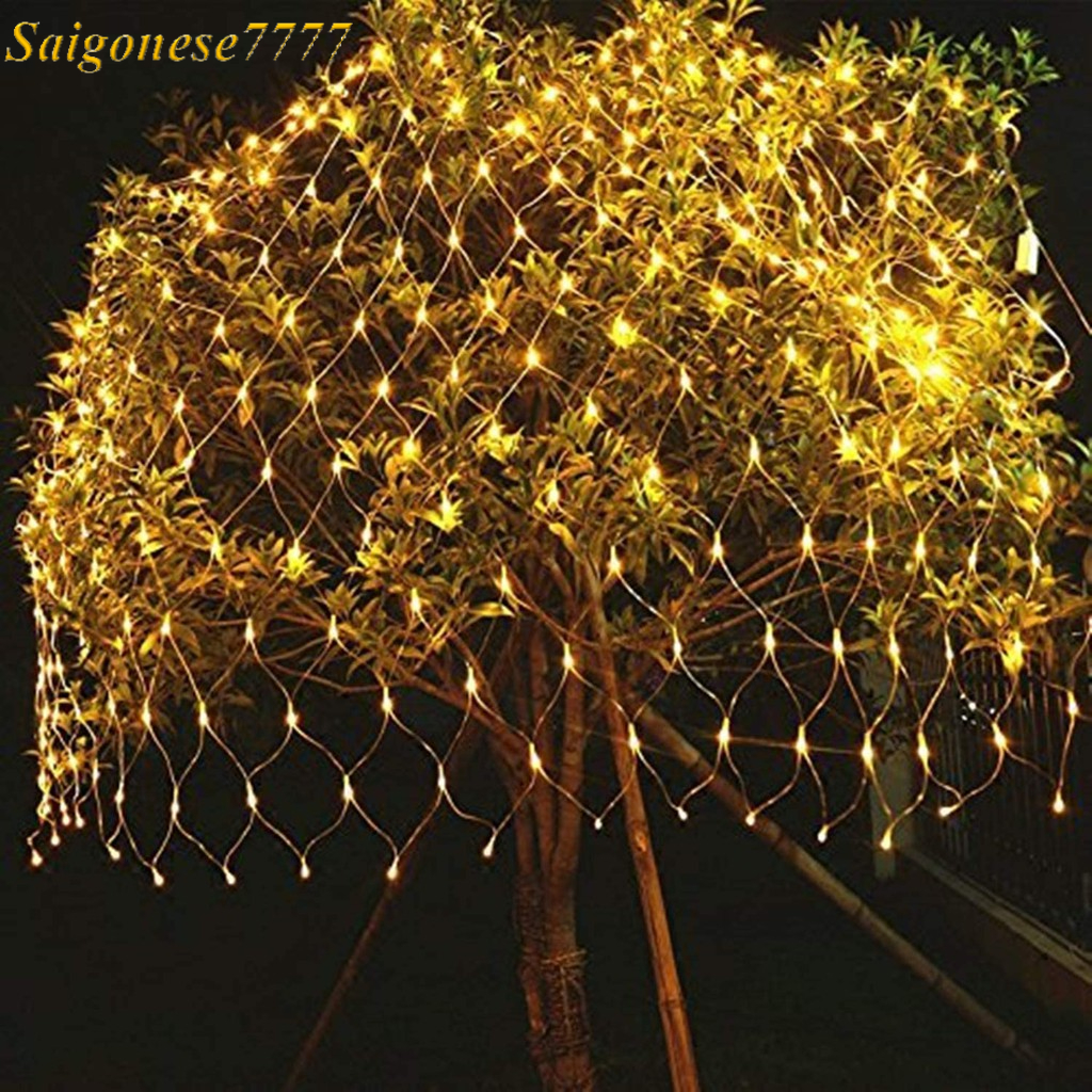 Dài 150*150 CM Rèm Đèn Led Chống Nước Đèn Mành Lưới Cá Trang Trí Ngoài Trời Quán Coffee Noel Lễ Tiệc