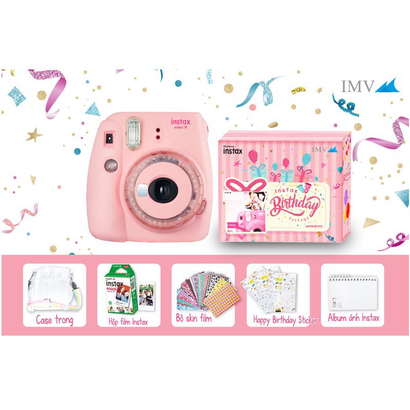 Máy Chụp Ảnh Lấy Liền - Fujifilm Instax Mini 9 - Happy Birthday Package 2020