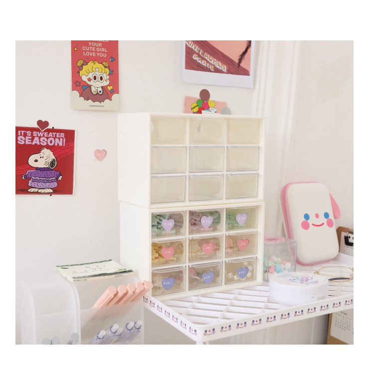 Tủ nhựa mini 9 ô trong suốt