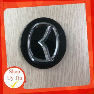Logo chụp mâm, lazang bánh xe Mazda đường kính 57mm MAD57: Mầu Đen và Bạc C