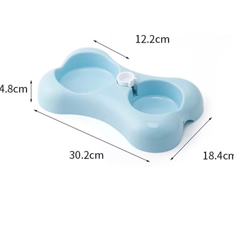 Bát ăn đôi chó mèo thú cưng hình xương size lớn bát 200g - Bivido