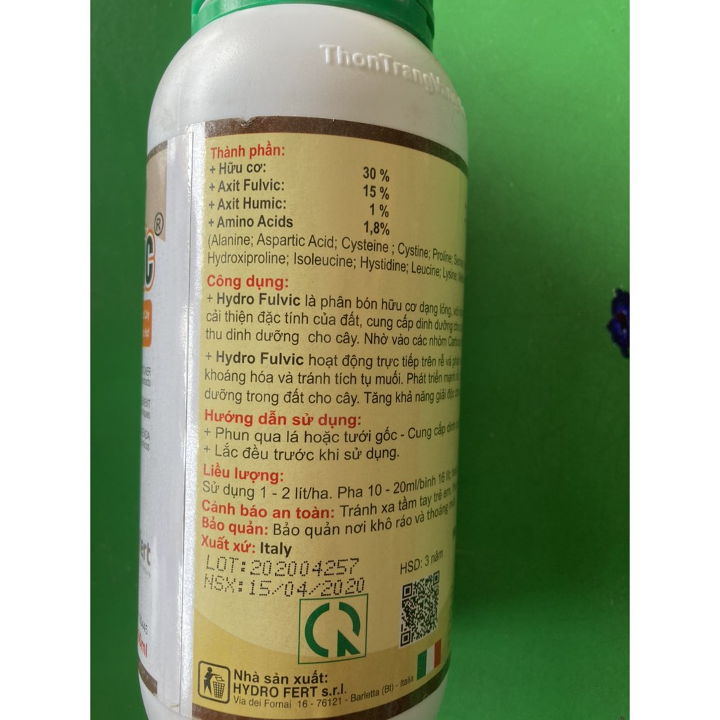 Hydro Fulvic chai 500ml - hydro fuvic chuyên dùng cho thanh long giai đoạn tạo màu
