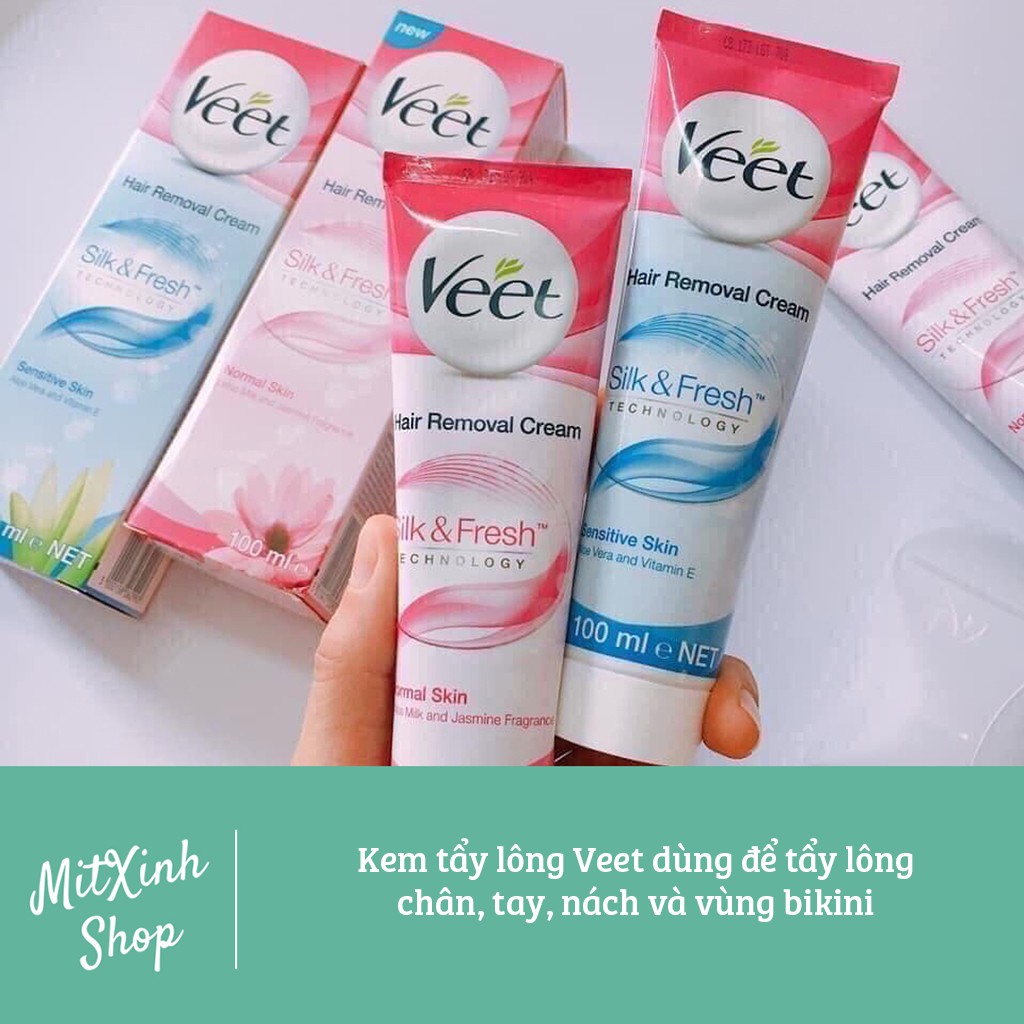 Kem Tẩy Lông Veet 100ml cho da thường và da siêu nhạy cảm - Cam kết hàng chính hãng