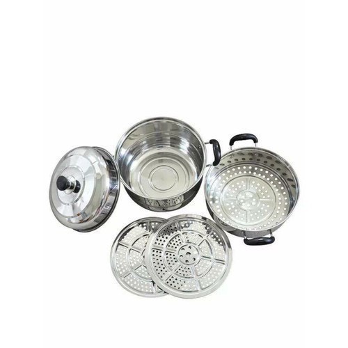 Nồi hấp inox đa năng 3 tầng 2 vĩ 28cm tiện lợi cho nhà bếp hàng loại 1 (đầy đủ hộp)