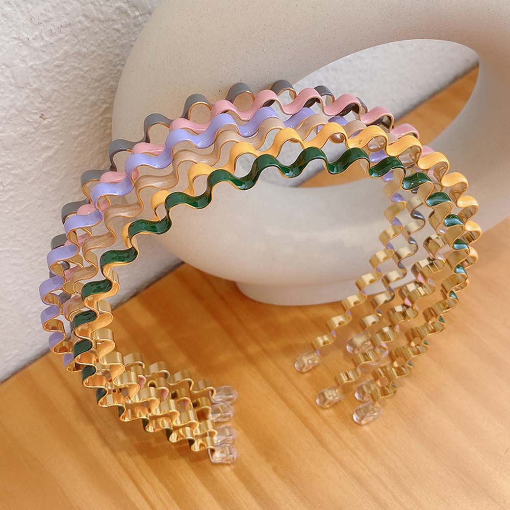 1 Băng Đô Kim Loại Xoắn Ốc Nhiều Màu Thời Trang Cho Nữ