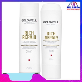 Dầu gội xả GOLDWELL DUALSENSES RICH REPAIR cao cấp pục hồi tóc hư tổn SIÊU MƯỢT (250ml)