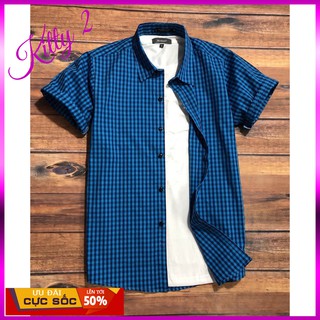 Áo sơ mi nam tay ngắn 💓GIÁ SỐC💓 Áo Sơ mi sọc caro hàng xuất khẩu_ Kitty Two Shop