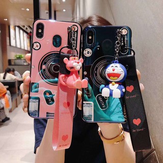 Vivo Y91 Y91i Y95 Y85 V9 Y81 Y81i Y71 Y71i V11i V11 Pro V7 Plus Y75 Y79 Case Camera Doraemon Pink Panther Strap Pendant