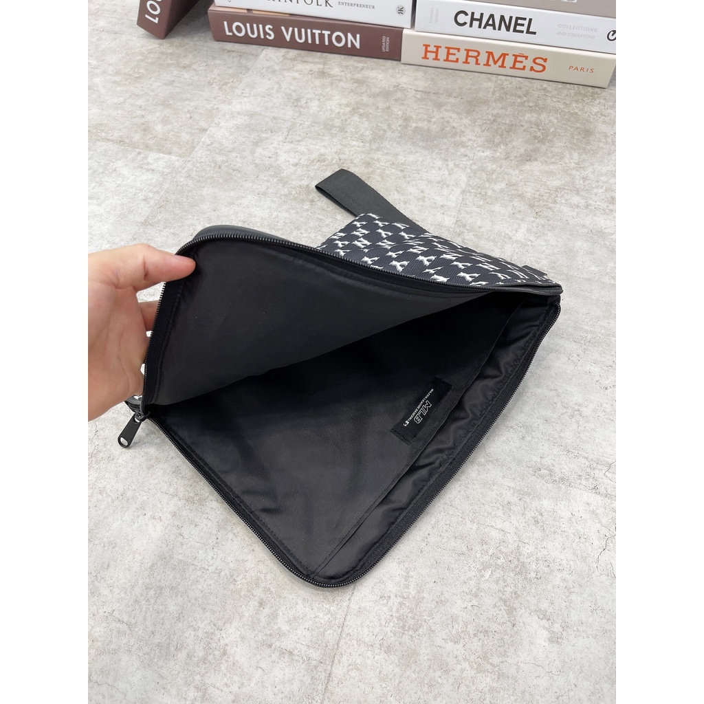 Túi xách, ví cầm tay, Túi Clutch MLB New Arrivals 2022 - Ví Kẹp Nách Màu Đen, Vàng Nâu hàng DƯ FULL TEM TAG