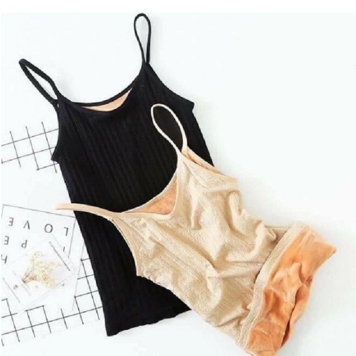 Áo 2 Dây Lót Lông Co Dãn Giữ Nhiệt, Loại Cao Cấp Và Sành Điệu Model 2021